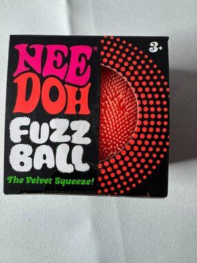 NeeDoh Orange Fuzz Ball Sensory Squeeze Toy 2.25" Tall (1 Fuzz Ball Per Order)